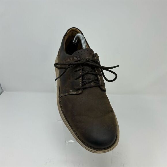 Clarks Men's Brown Leather Lace Up Casual Shoes Size 10 Comfort Quality - Picture 2 of 13